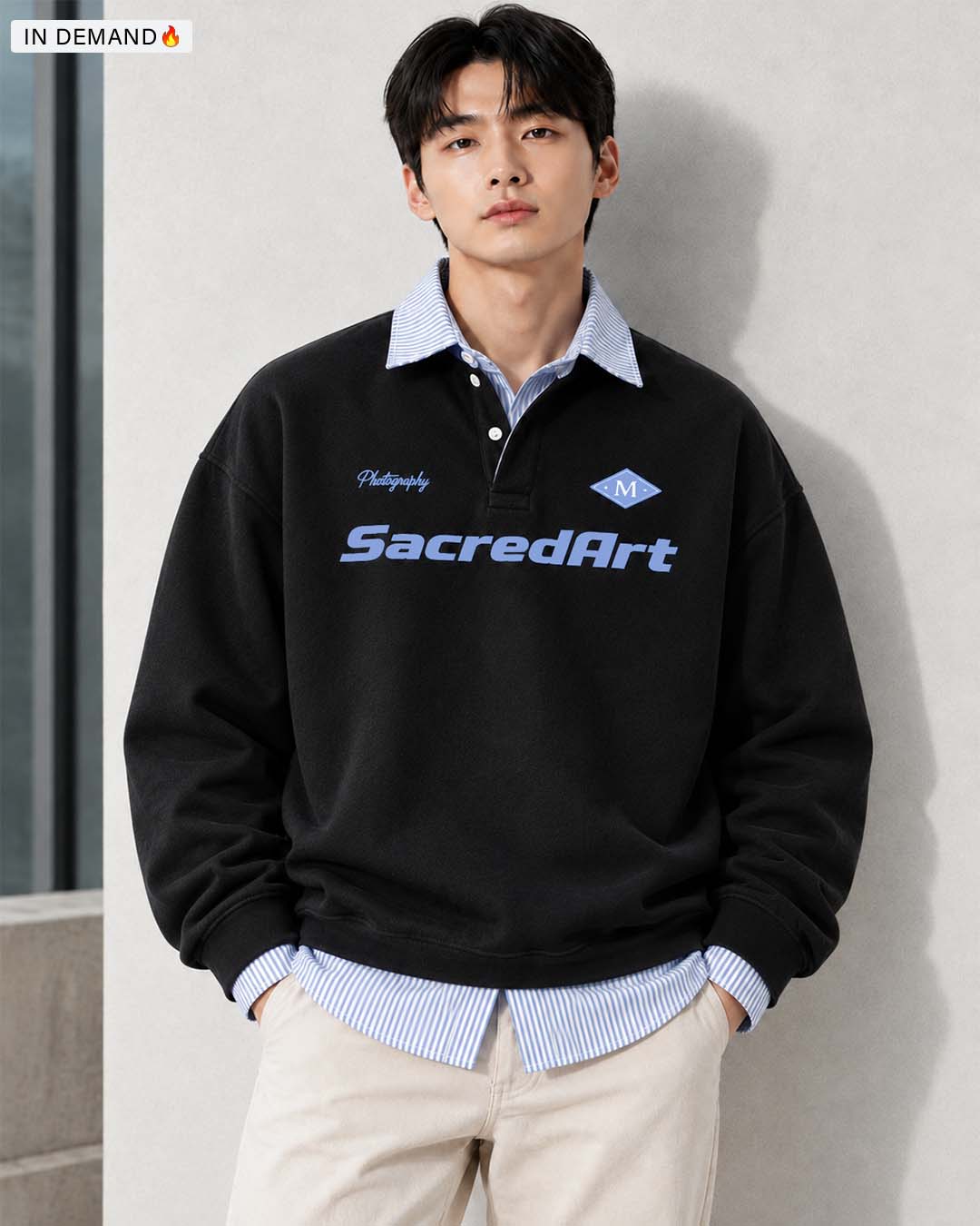 Sacred Art Black Korean Sweatshirt