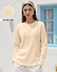 Ecru Full Sleeves Waffle Knit Henley