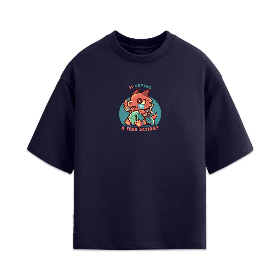 Crying Is A Free Action Oversized Tee