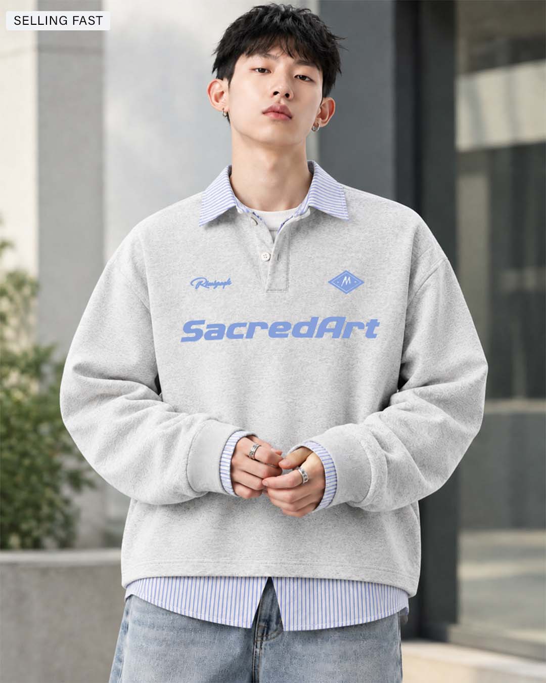 Sacred Art Heather Grey Korean Sweatshirt