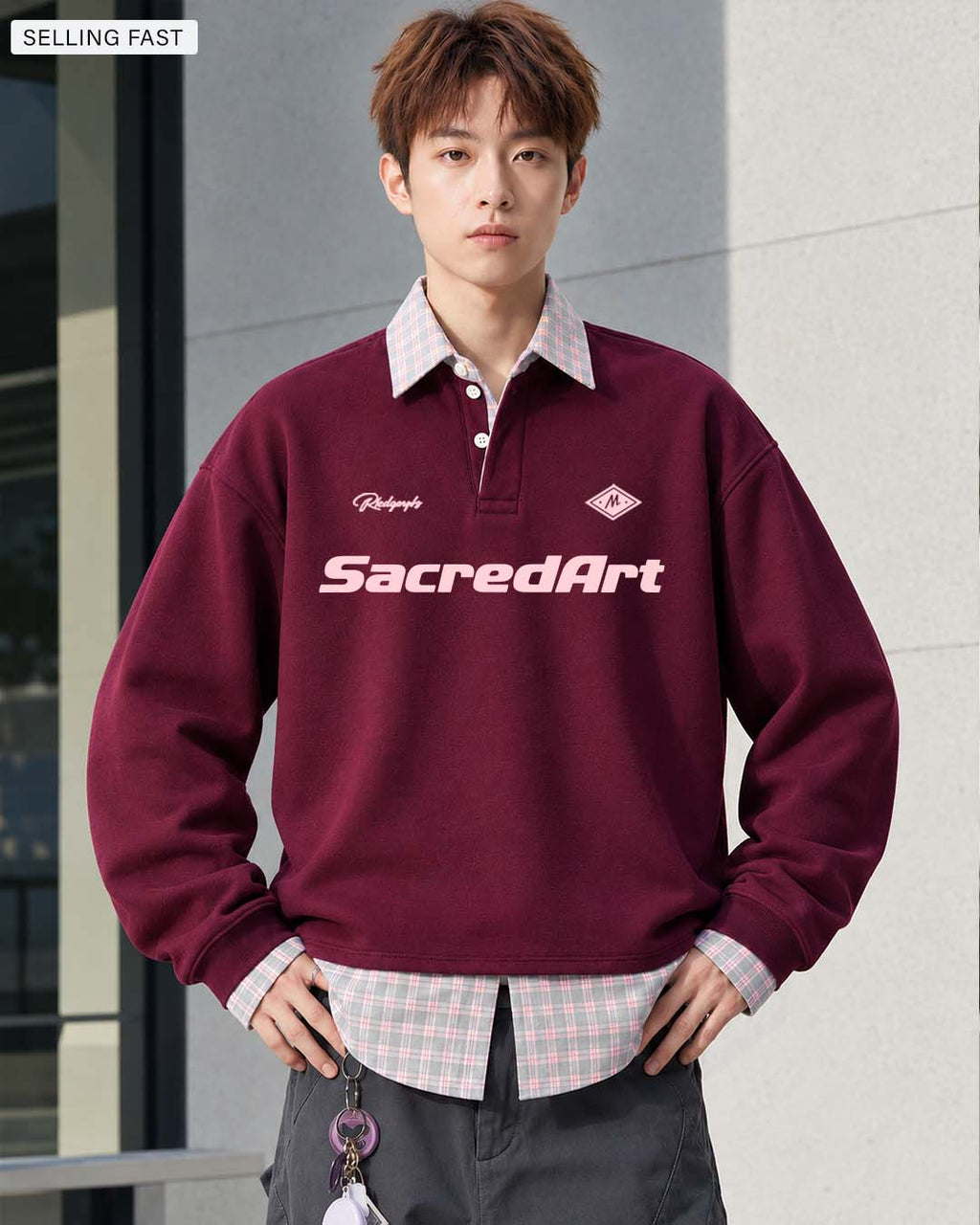 Sacred Art Burgundy Korean Sweatshirt