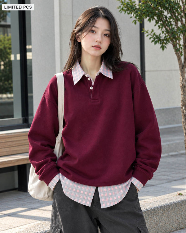 Burgundy Korean Sweatshirt