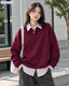 Burgundy Korean Sweatshirt