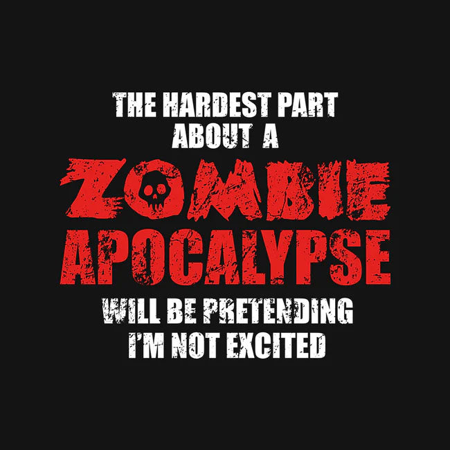 Text design about a zombie apocalypse on a black background