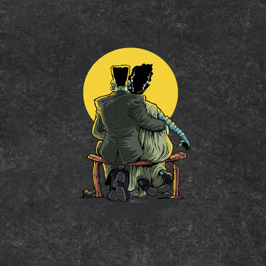 Monster And Bride Gazing At The Moon Tee Secondary image