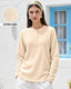 Ecru Full Sleeves Waffle Knit Henley
