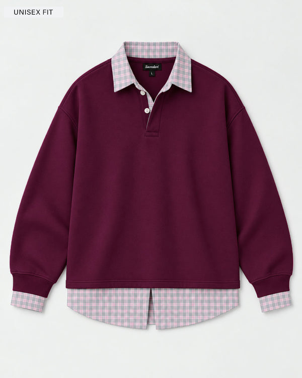 Burgundy Korean Sweatshirt