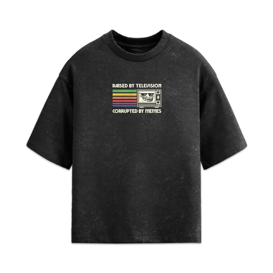 Raised By TV Corrupted By Memes full Sleeves Tee